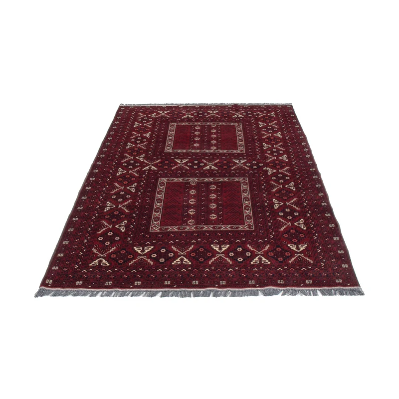 Afghan Teppich 154x248cm - Orientteppich - dunkelrot