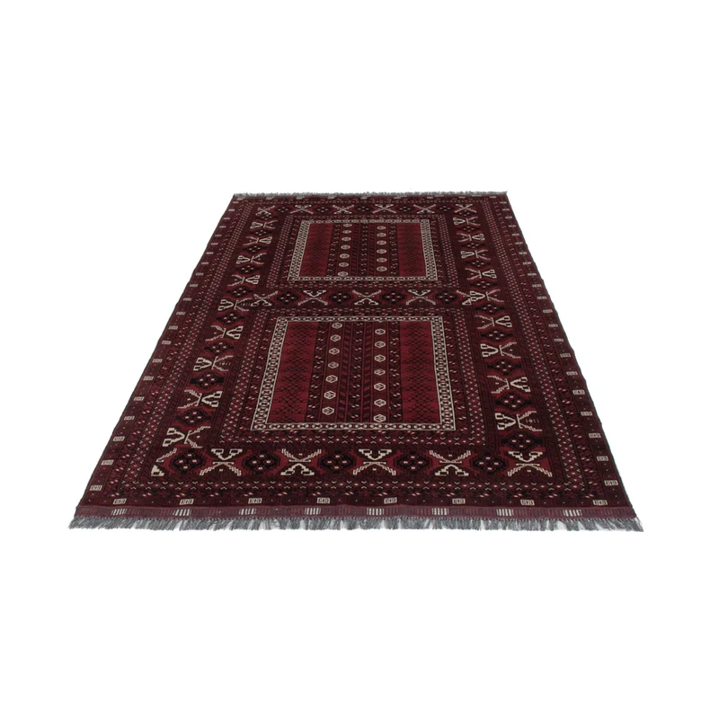 Afghan Teppich 152x252cm - Orientteppich - dunkelrot
