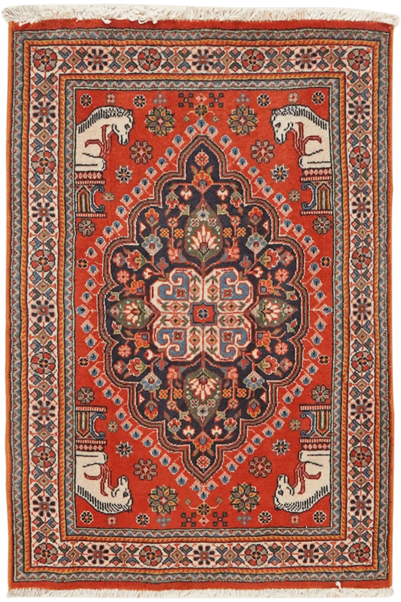 Gashgai · Handgeknüpft – Blau, 83x56 cm