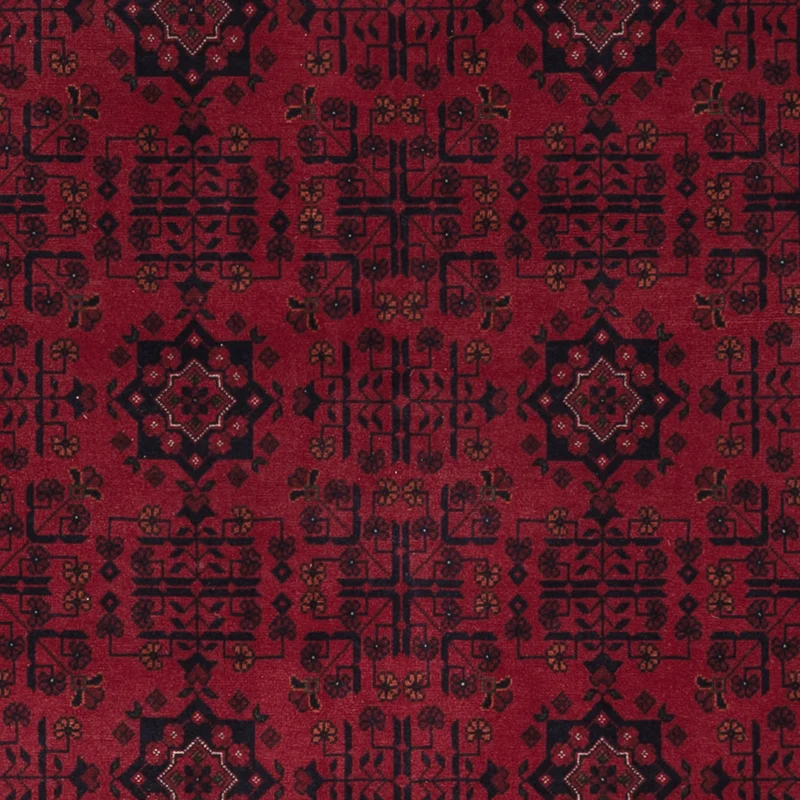 Afghan Teppich 206x305cm - Orientteppich - dunkelrot