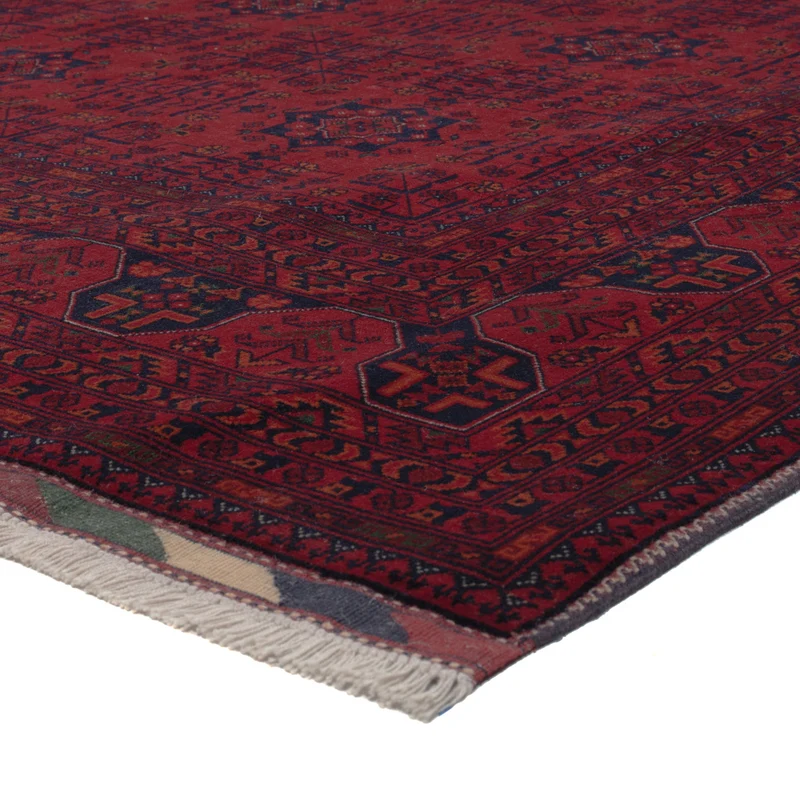 Afghan Teppich 206x305cm - Orientteppich - dunkelrot