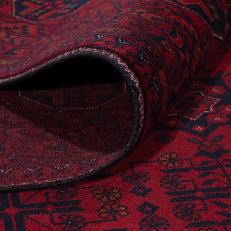 Afghan Teppich 206x305cm - Orientteppich - dunkelrot