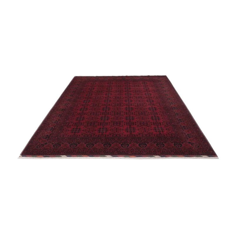 Afghan Teppich 206x305cm - Orientteppich - dunkelrot