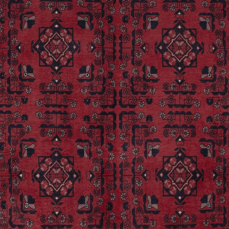 Afghan Teppich 196x293cm - Orientteppich - dunkelrot