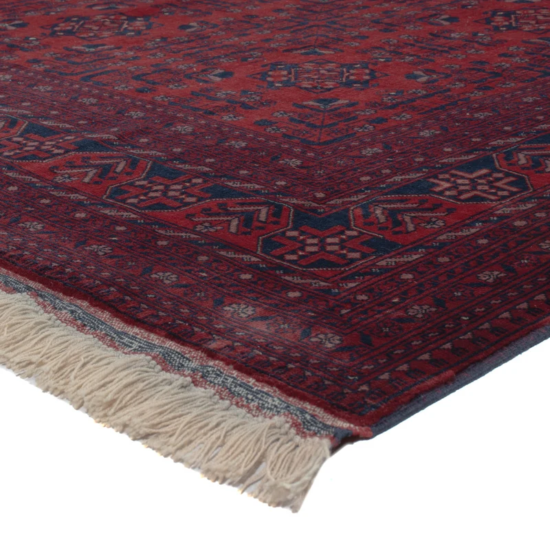 Afghan Teppich 196x293cm - Orientteppich - dunkelrot