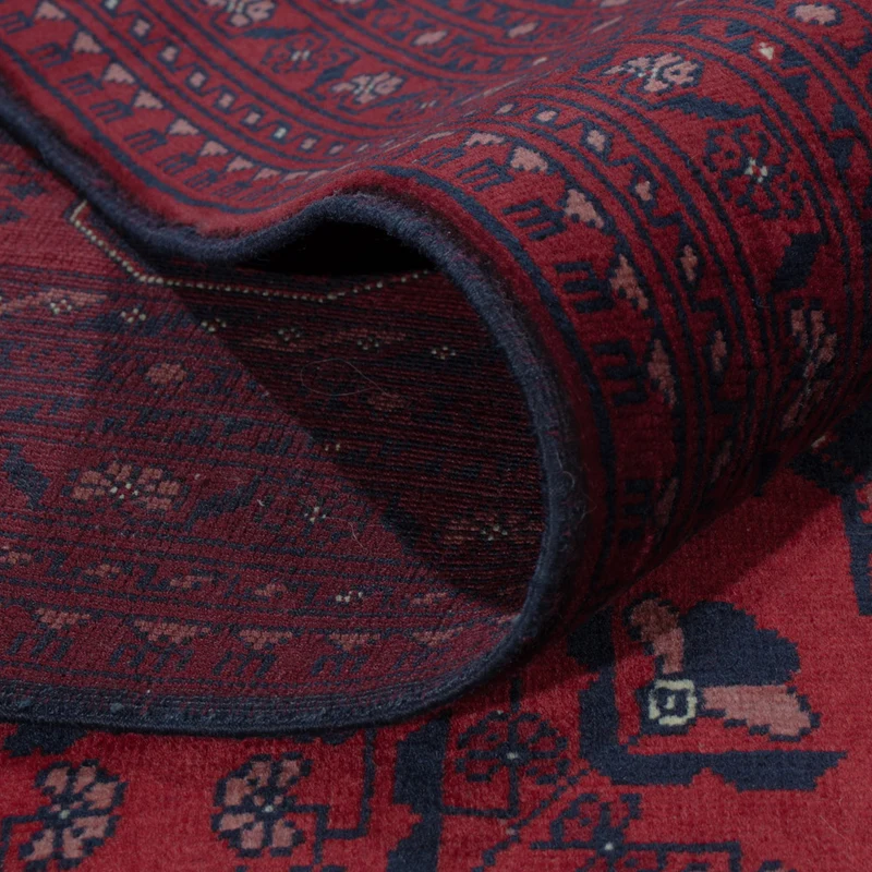 Afghan Teppich 196x293cm - Orientteppich - dunkelrot