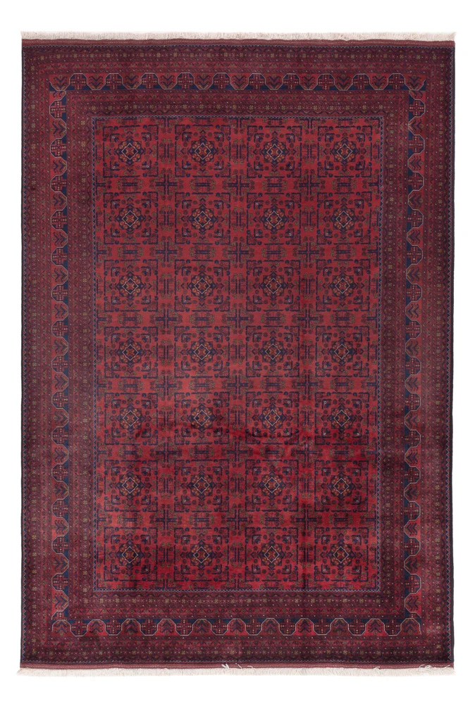 Afghan Teppich 197x294cm - Orientteppich - dunkelrot
