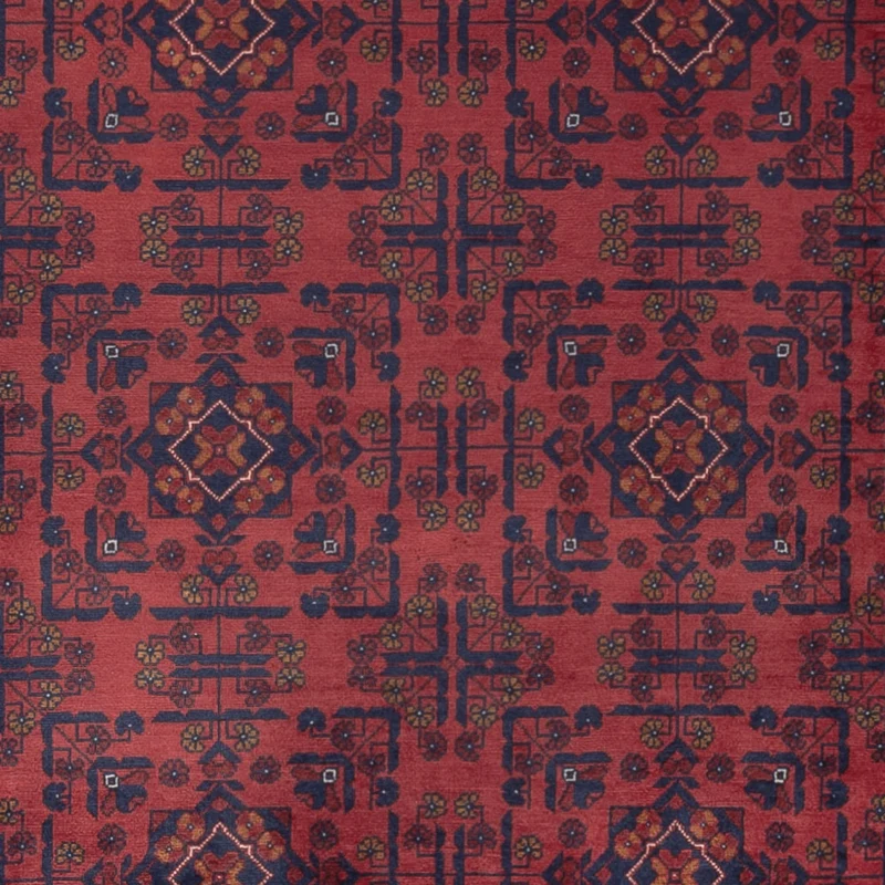 Afghan Teppich 197x294cm - Orientteppich - dunkelrot