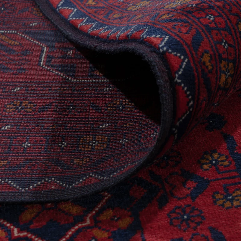 Afghan Teppich 197x294cm - Orientteppich - dunkelrot