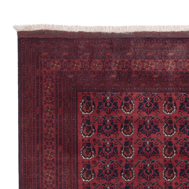 Afghan Teppich 200x288cm - Orientteppich - dunkelrot