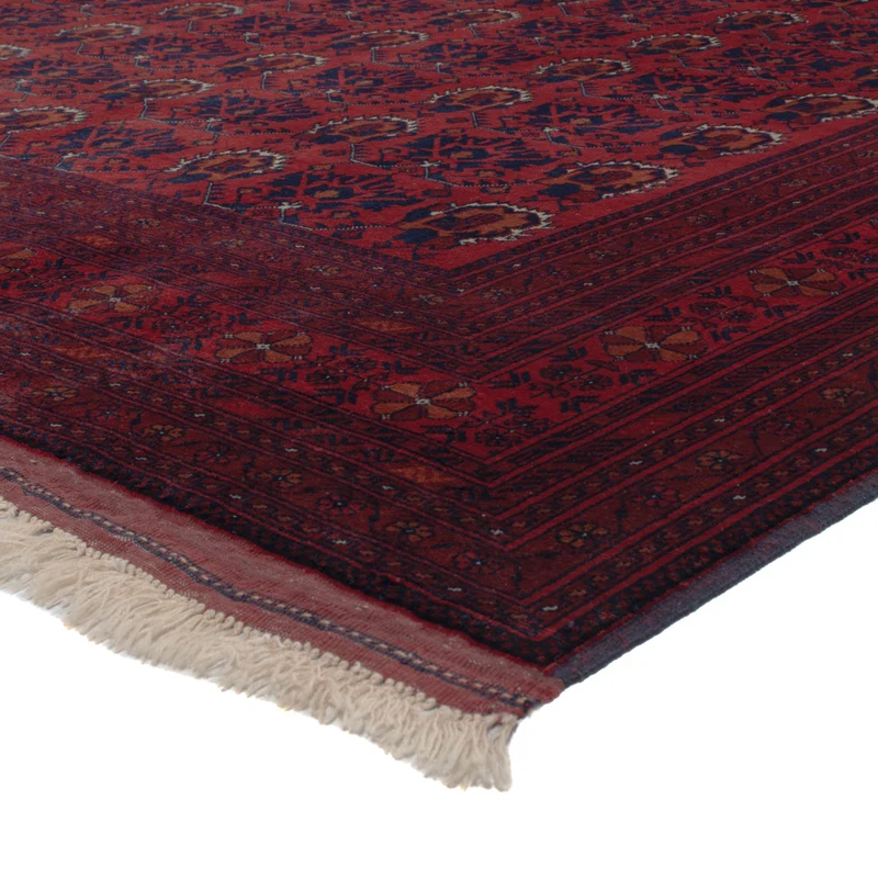 Afghan Teppich 200x288cm - Orientteppich - dunkelrot
