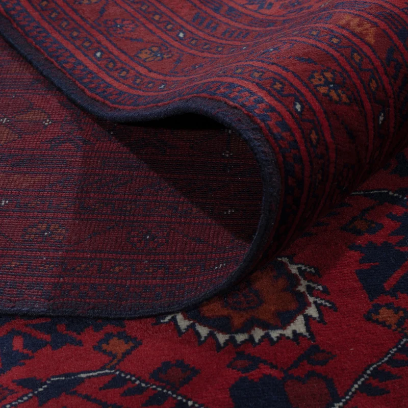 Afghan Teppich 200x288cm - Orientteppich - dunkelrot