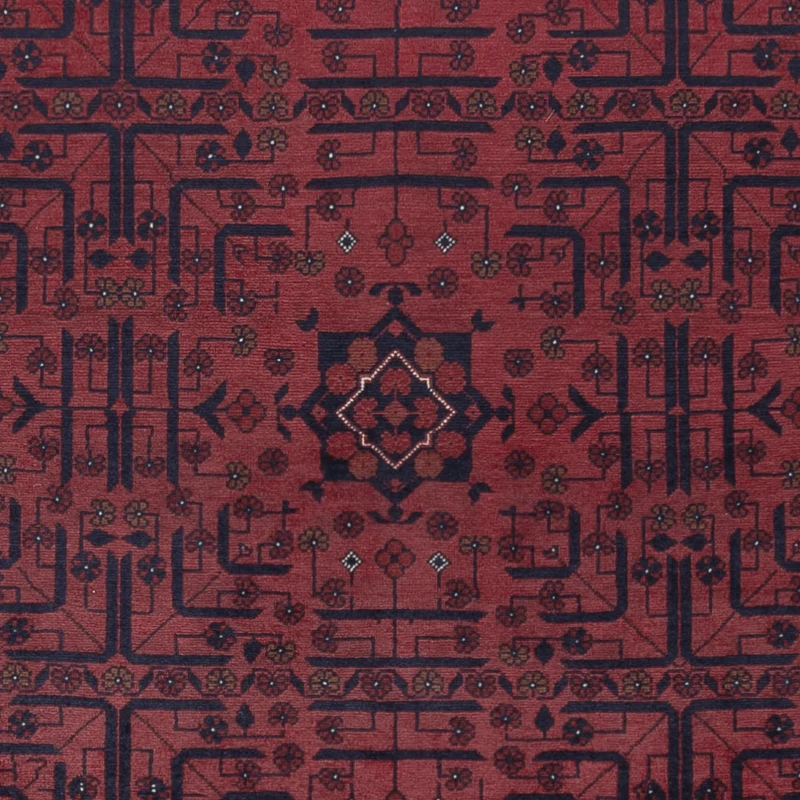 Afghan Teppich 198x288cm - Orientteppich - dunkelrot