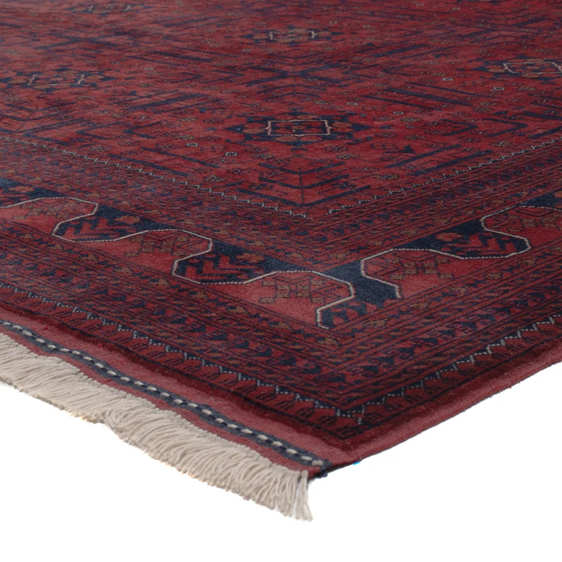 Afghan Teppich 198x288cm - Orientteppich - dunkelrot