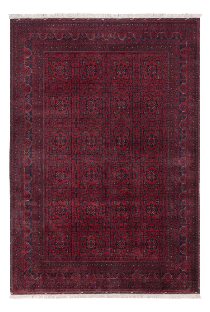 Afghan Teppich 202x286cm - Orientteppich - dunkelrot