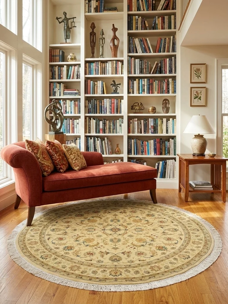 Tabriz Round · Handgeknüpft – Gelb, 150x150 cm