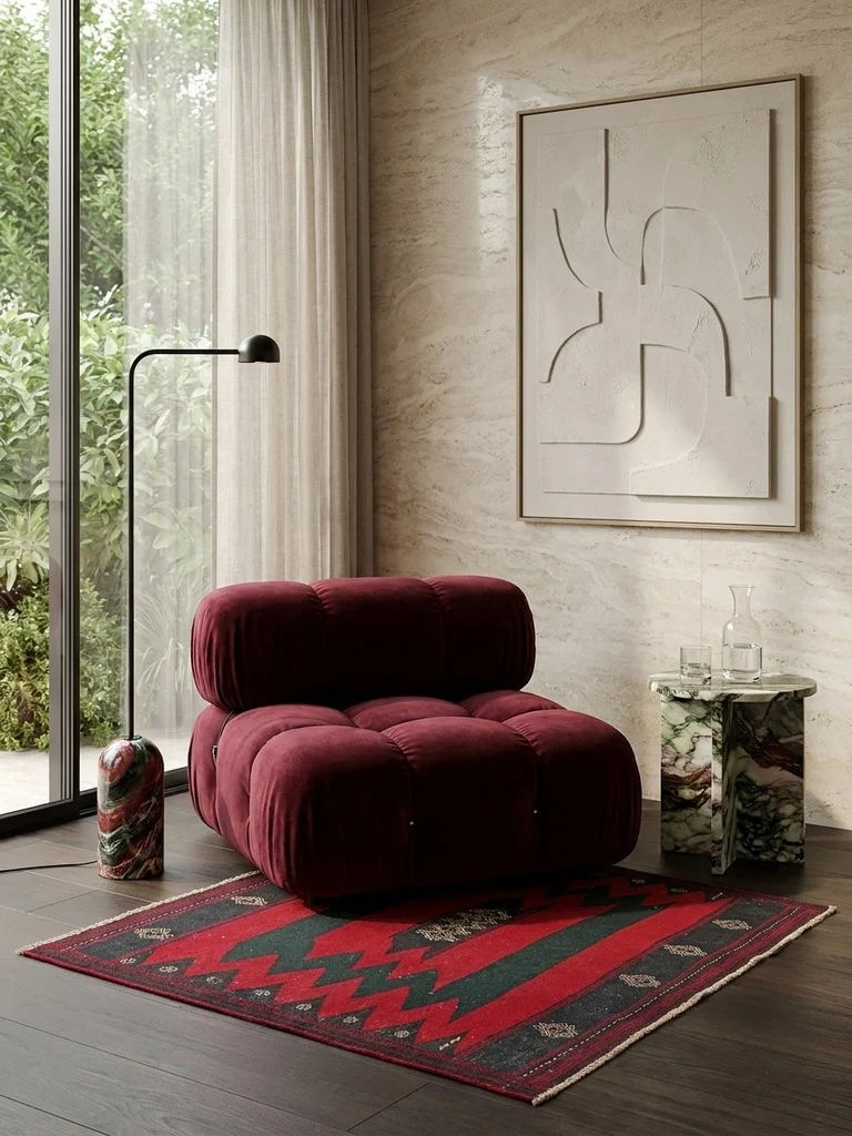 Kelim Afshar · Handgewebt – Rot, 120x114 cm