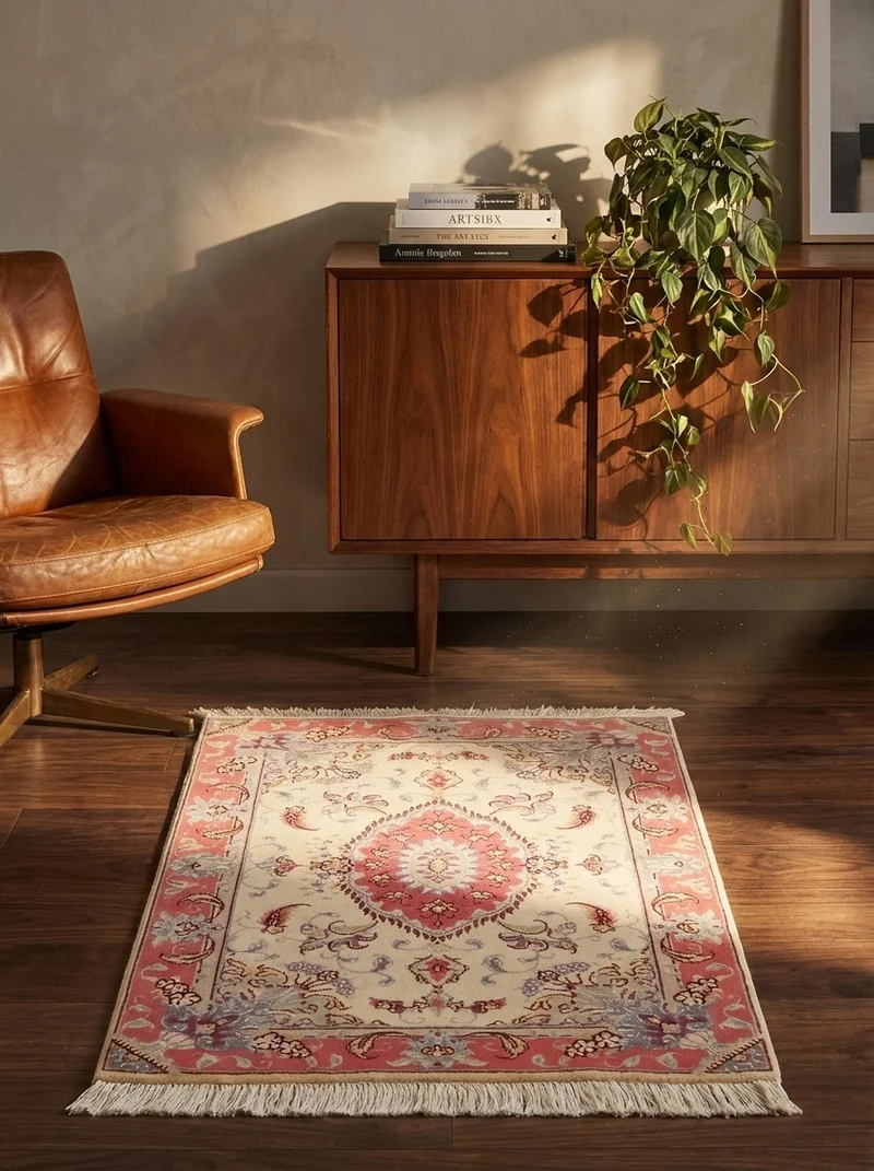 Tabriz 50 Raj · Handgeknüpft – Beige, 91x59 cm