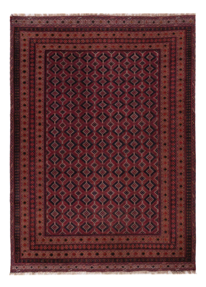 Kelim Afghan Teppich 150x213cm - dunkelrot