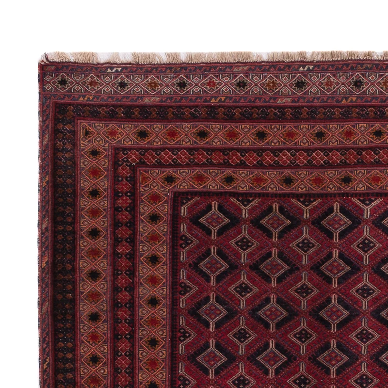 Kelim Afghan Teppich 150x213cm - dunkelrot
