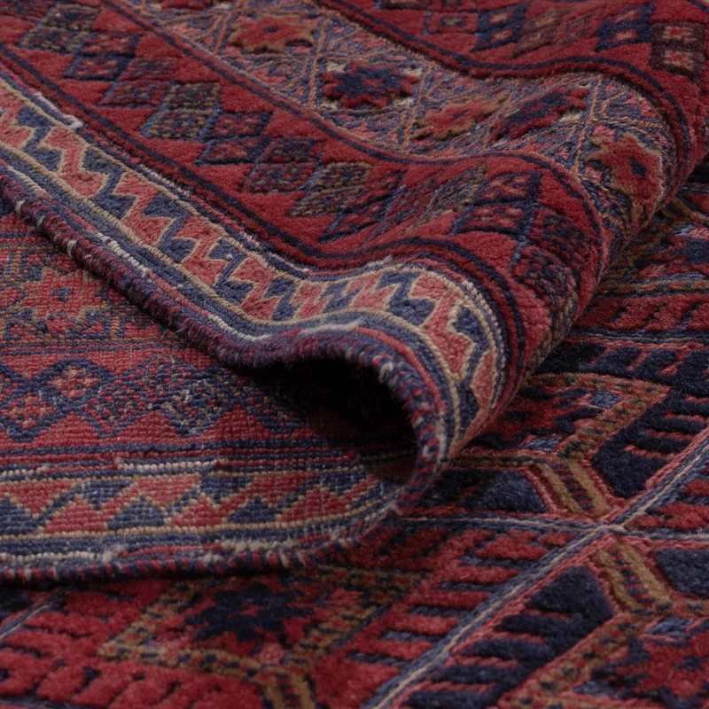Kelim Afghan Teppich 159x195cm - dunkelrot