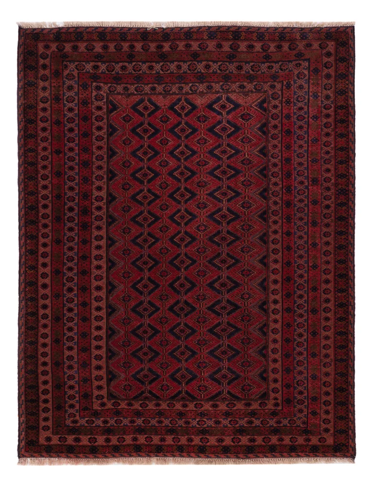 Kelim Afghan Teppich 155x203cm - dunkelrot