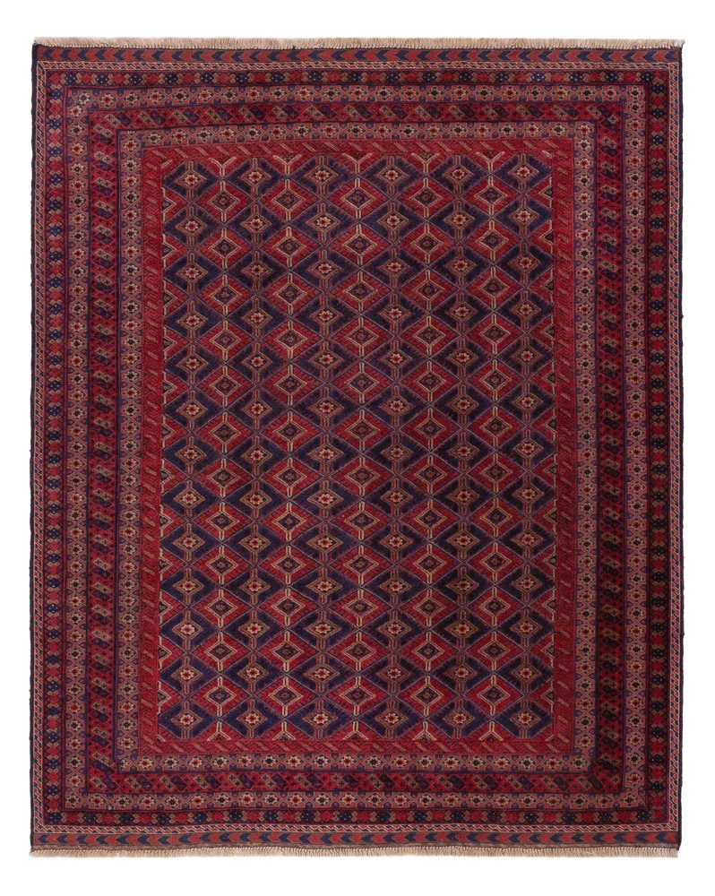 Kelim Afghan Teppich 160x200cm - dunkelrot