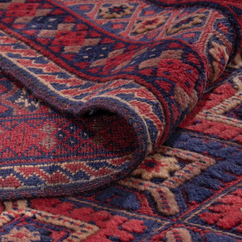 Kelim Afghan Teppich 160x200cm - dunkelrot