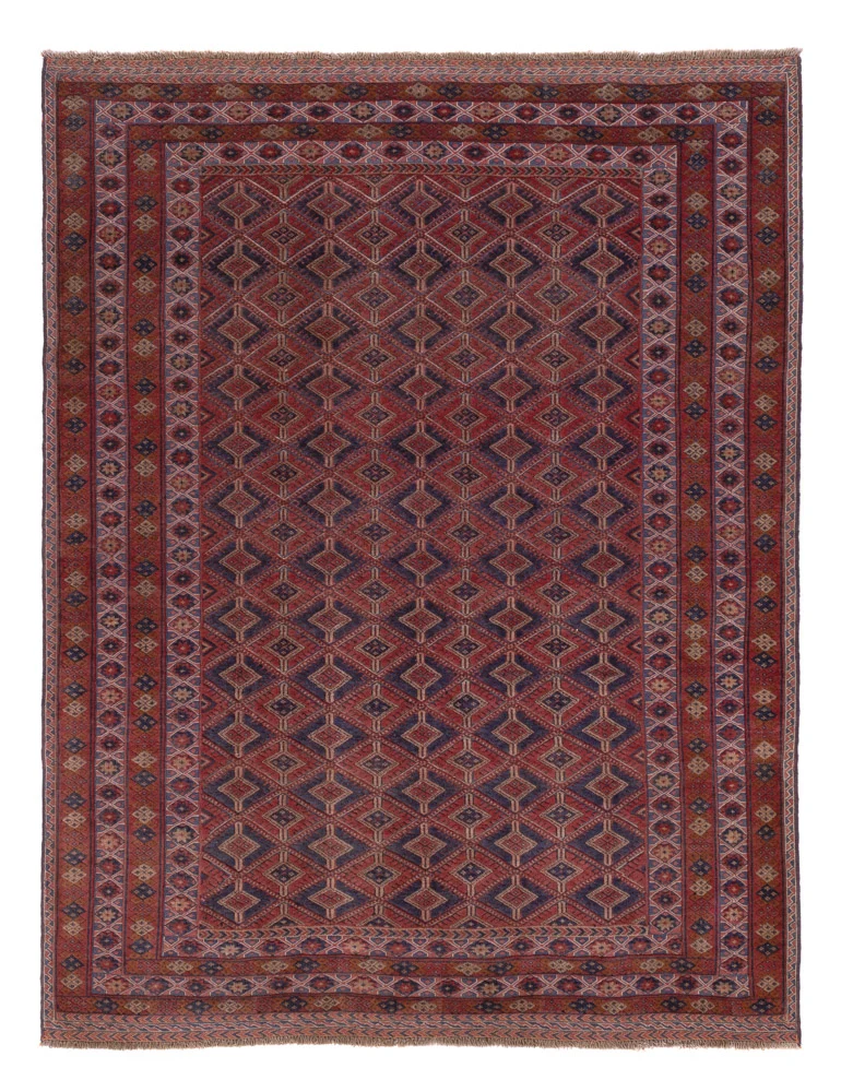 Kelim Afghan Teppich 157x203cm - dunkelrot