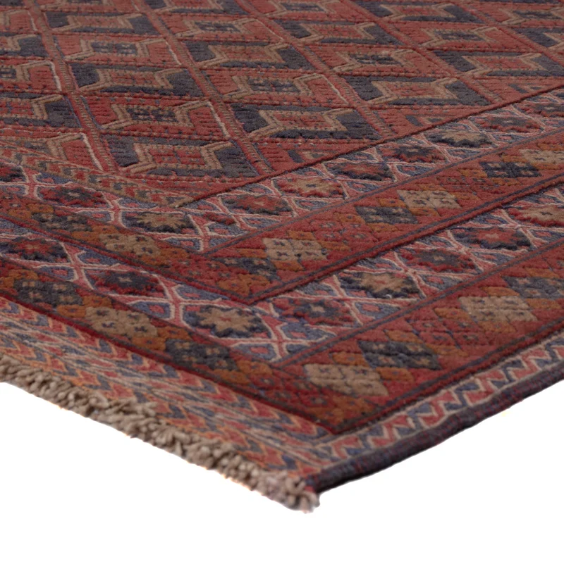 Kelim Afghan Teppich 157x203cm - dunkelrot