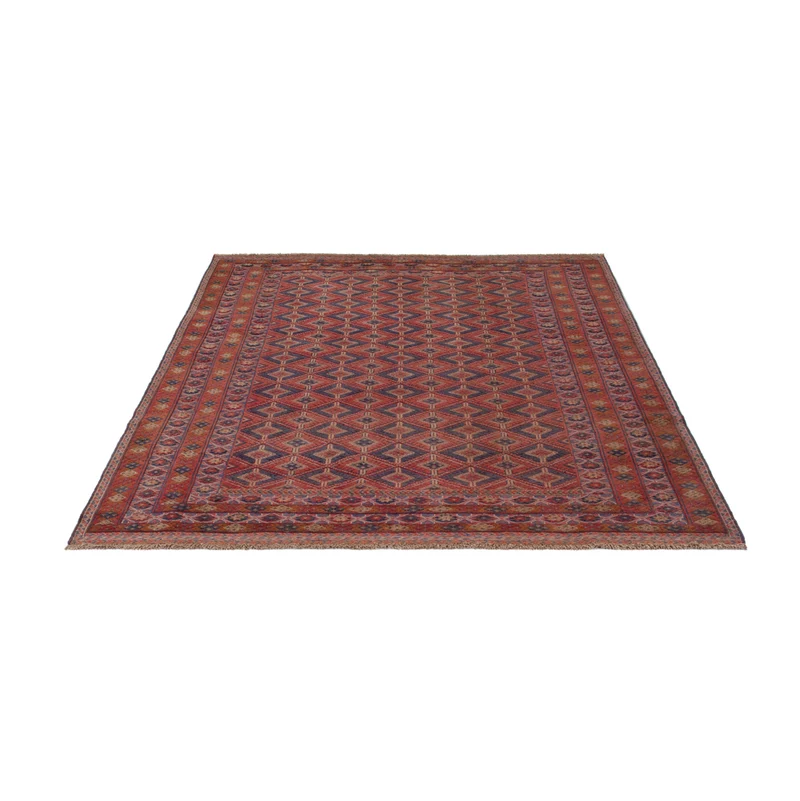 Kelim Afghan Teppich 157x203cm - dunkelrot