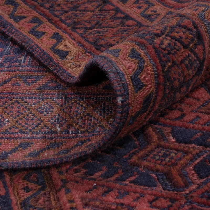 Kelim Afghan Teppich 160x195cm - dunkelrot