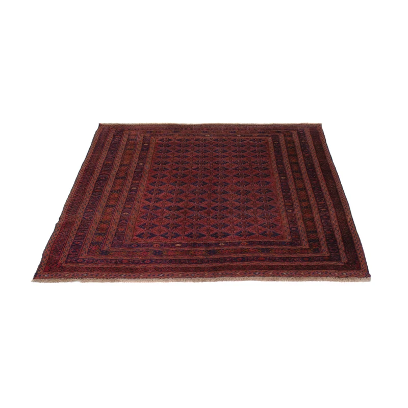 Kelim Afghan Teppich 160x195cm - dunkelrot