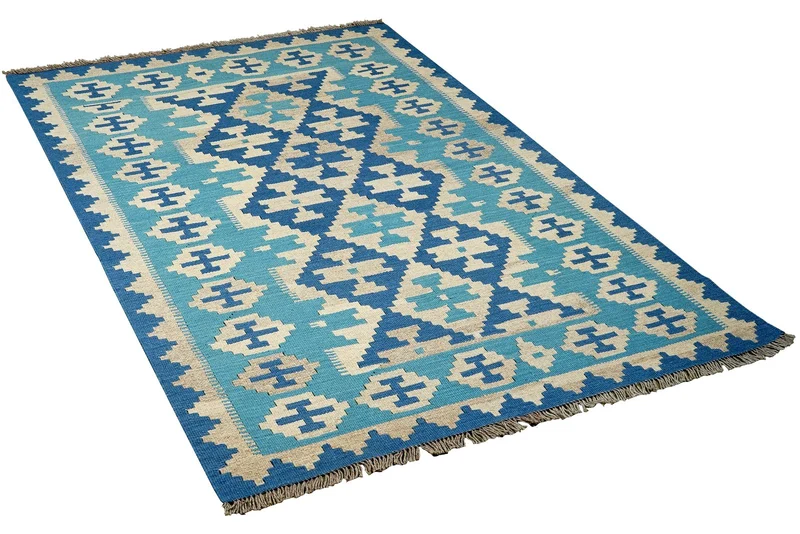 Kelim Gashgai · Handgewebt – Blau, 176x120 cm