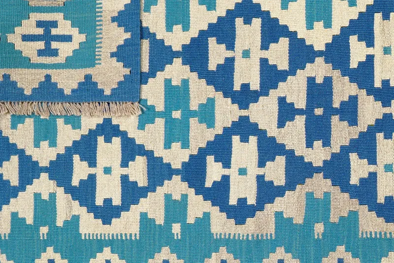 Kelim Gashgai · Handgewebt – Blau, 176x120 cm