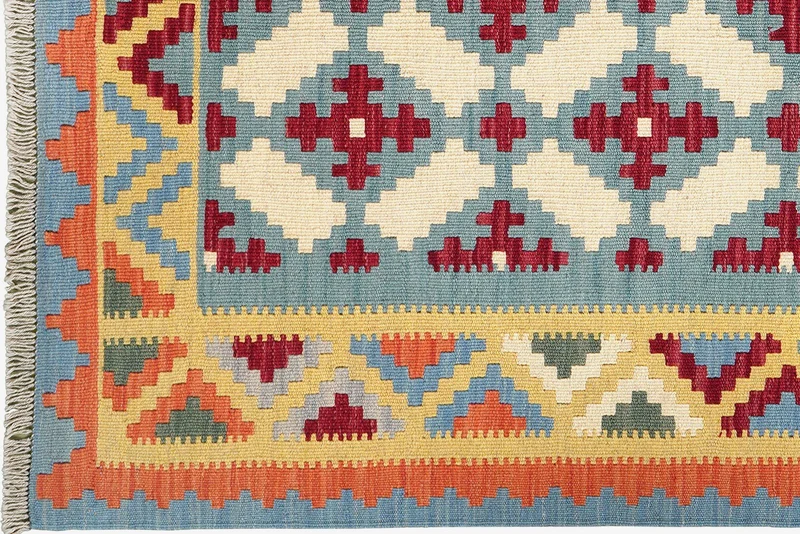 Kelim Gashgai · Handgewebt – Blau, 180x129 cm