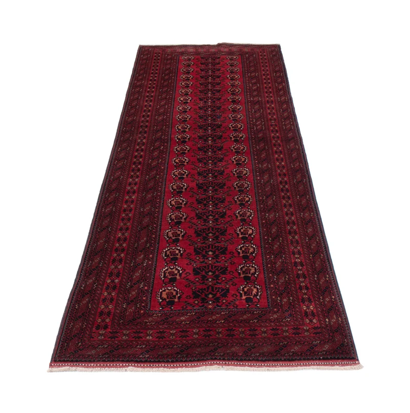 Läufer Afghan - 82 x 300 cm - dunkelrot