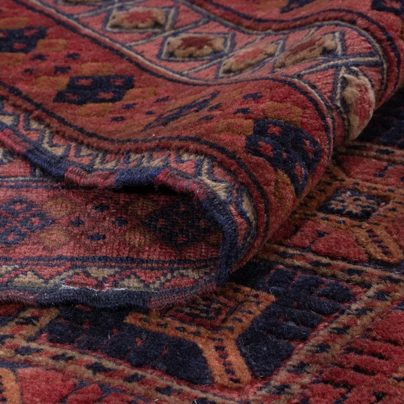 Kelim Afghan Teppich 160x185cm - dunkelrot