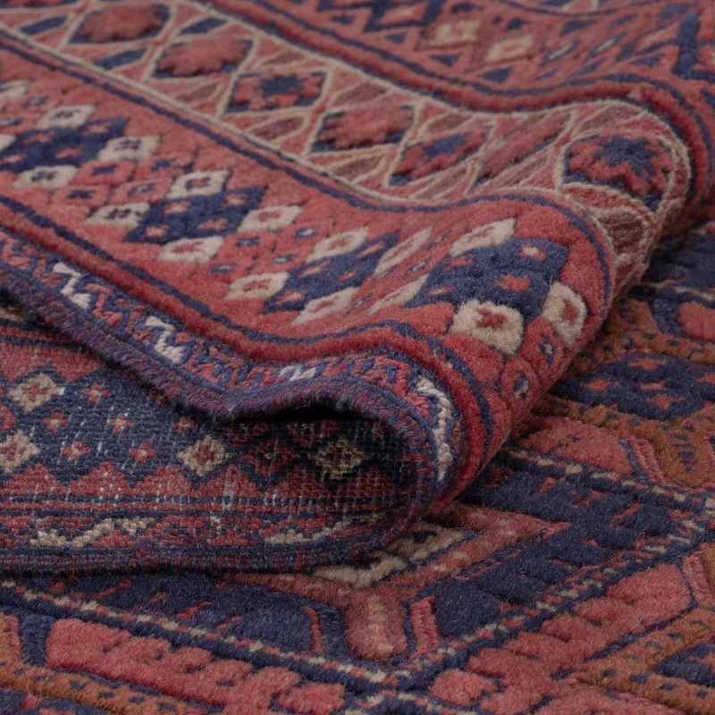 Kelim Afghan Teppich 145x206cm - dunkelrot