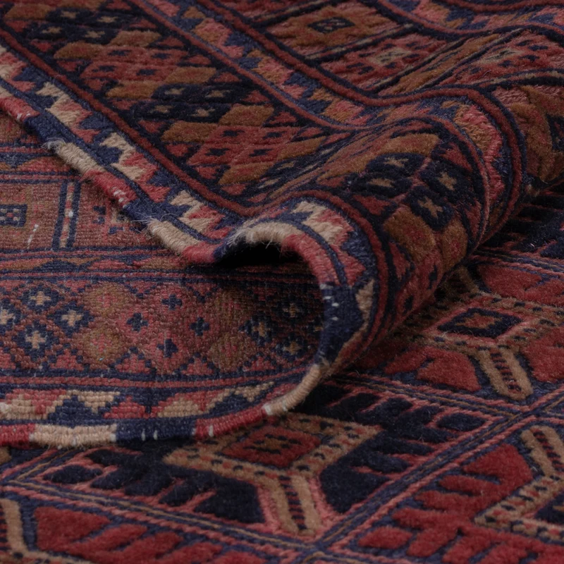 Kelim Afghan Teppich 155x193cm - dunkelrot