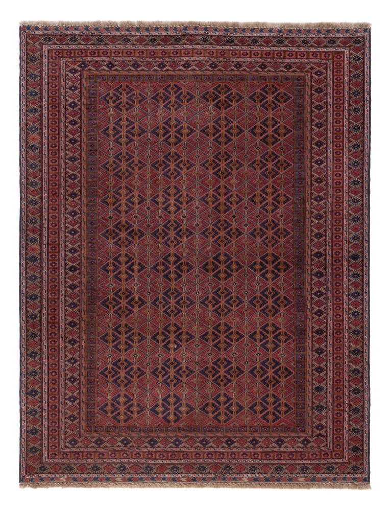 Kelim Afghan Teppich 148x196cm - dunkelrot