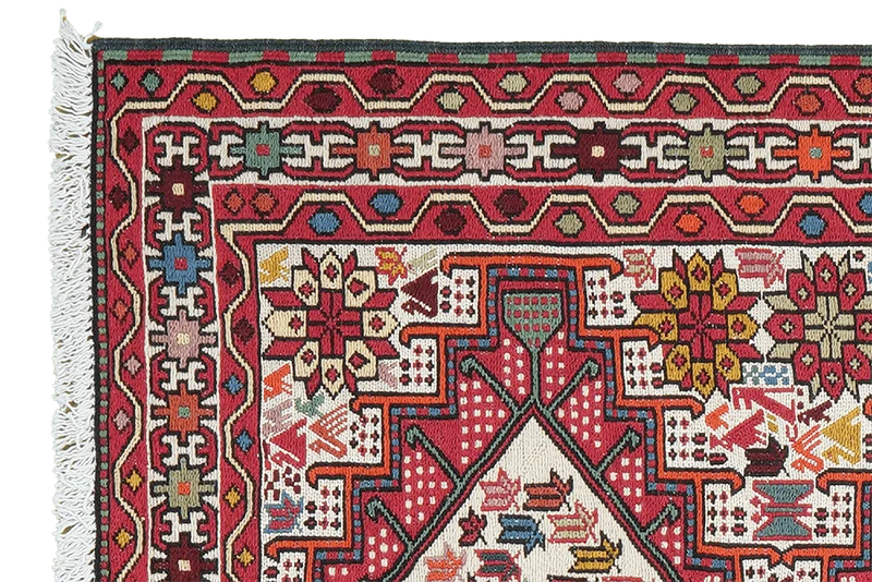 Sumak Shahsavan · Handgewebt – Beige, 96x77 cm