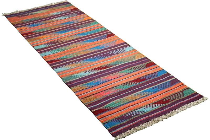 Kelim Gashgai · Handgewebt – Bunt, 190x64 cm