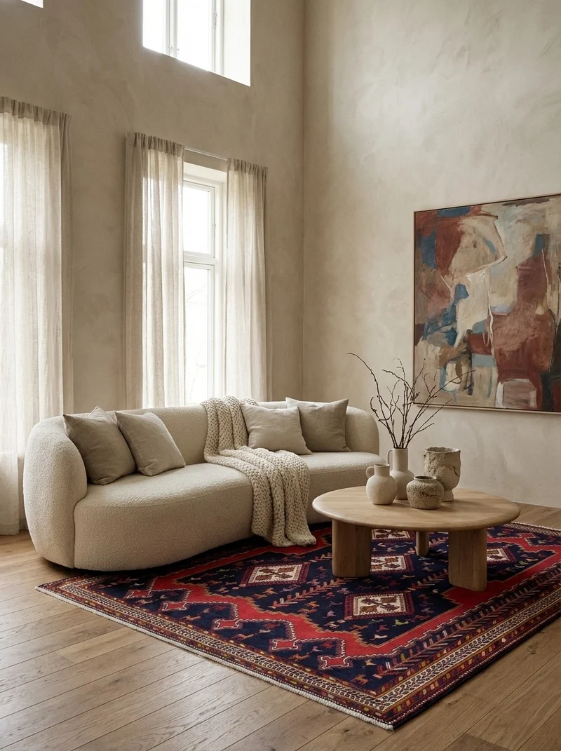 Afshar · Handgeknüpft – Blau, 223x172 cm
