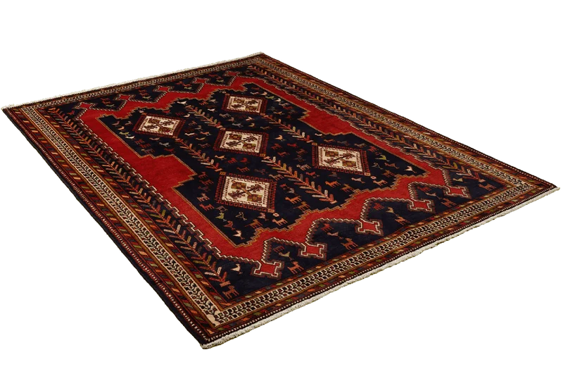 Afshar · Handgeknüpft – Blau, 223x172 cm