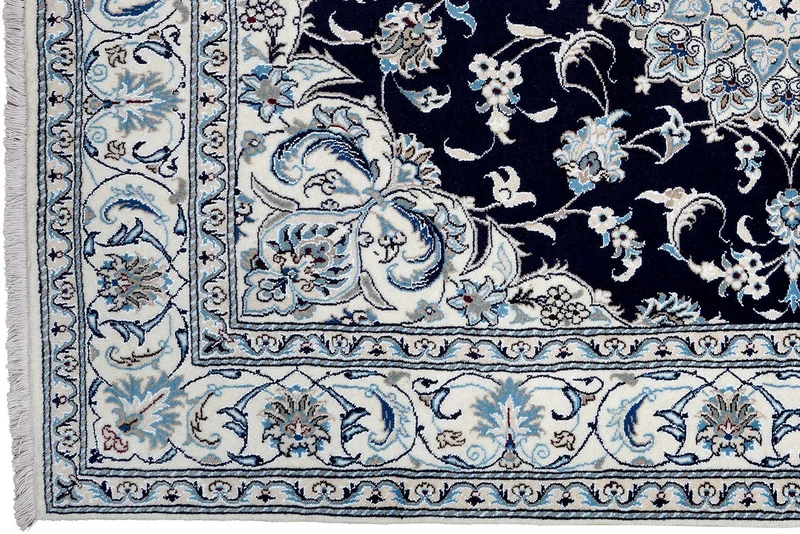 Nain 12La · Handgeknüpft – Blau, 240x196 cm