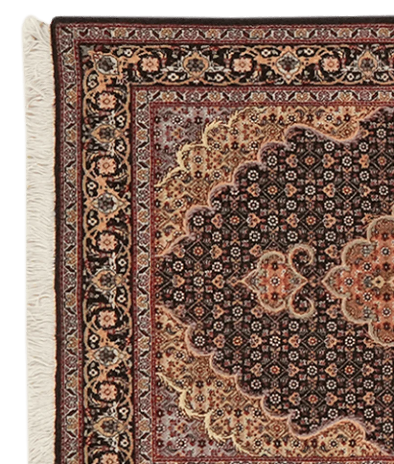 Tabriz 50 Raj · Handgeknüpft – Schwarz, 296x79 cm