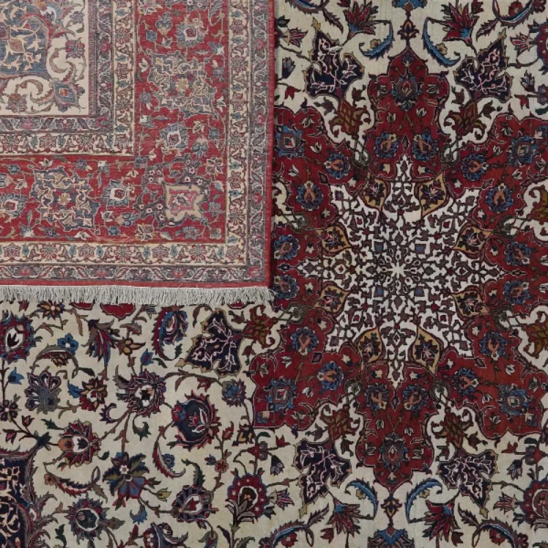 Isfahan · Handgeknüpft – Beige, 405x322 cm