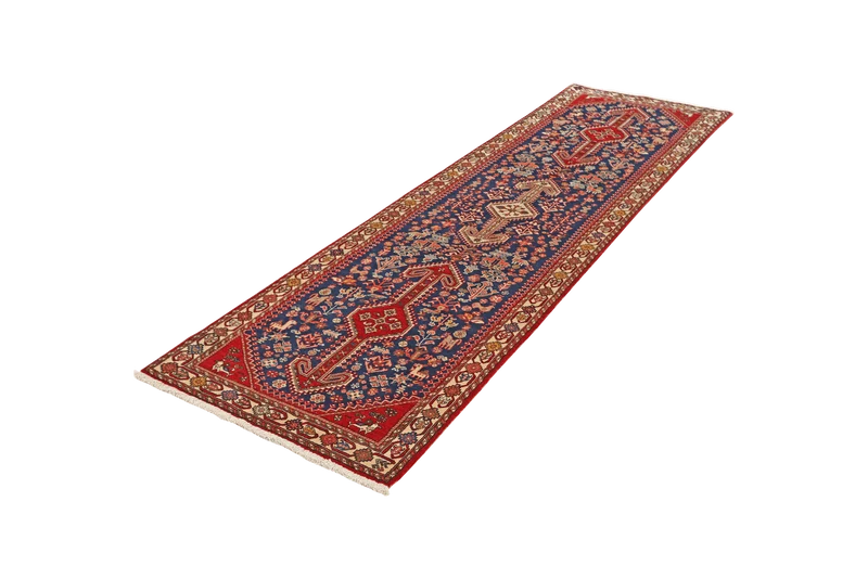 Nasrabad · Handgeknüpft – Blau, 303x84 cm