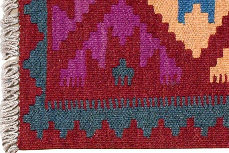 Kelim Gashgai · Handgewebt – Rot, 91x59 cm